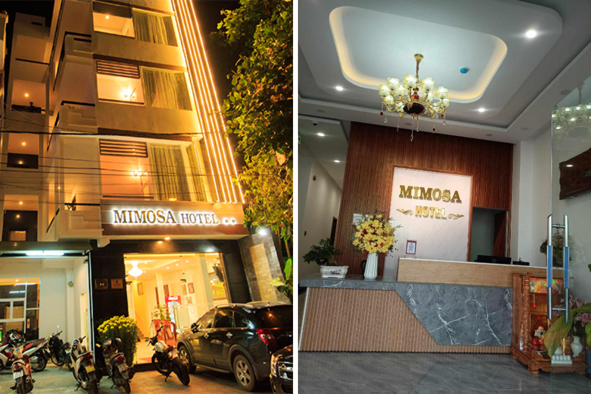 Review chi tiết thông tin khách sạn Mimosa Hotel Nha Trang 2026 Toàn cảnh mặt tiền khách sạn Mimosa Hotel Nha Trang với thiết kế hiện đại.